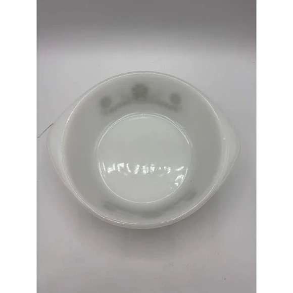 Vintage Glasbake Green Daisy Mixing Bowl 1 Quart J-514 USA Milk Glass - Picture 2 of 7